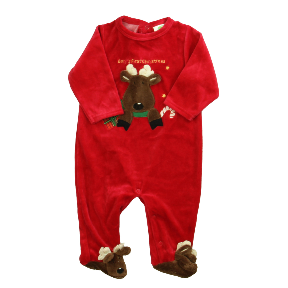 Endless Designs Unisex Red "First Christmas" Long Sleeve Outfit size: 6 Months